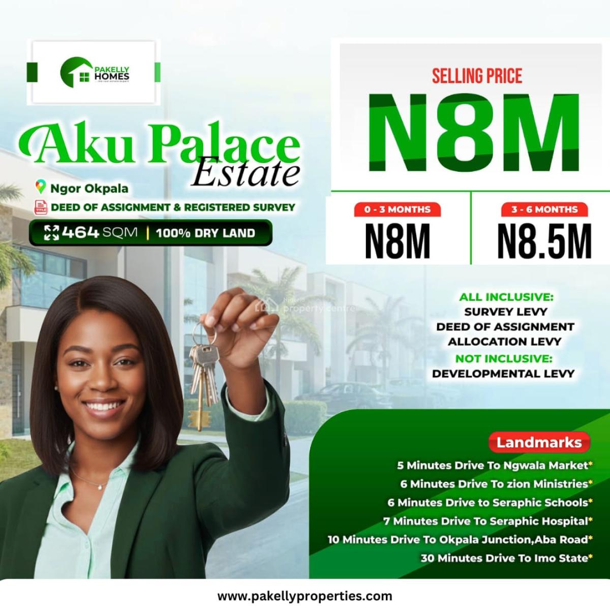 Land, Aku Palace Estate, Ngor Okpala, Imo, Residential Land for Sale
