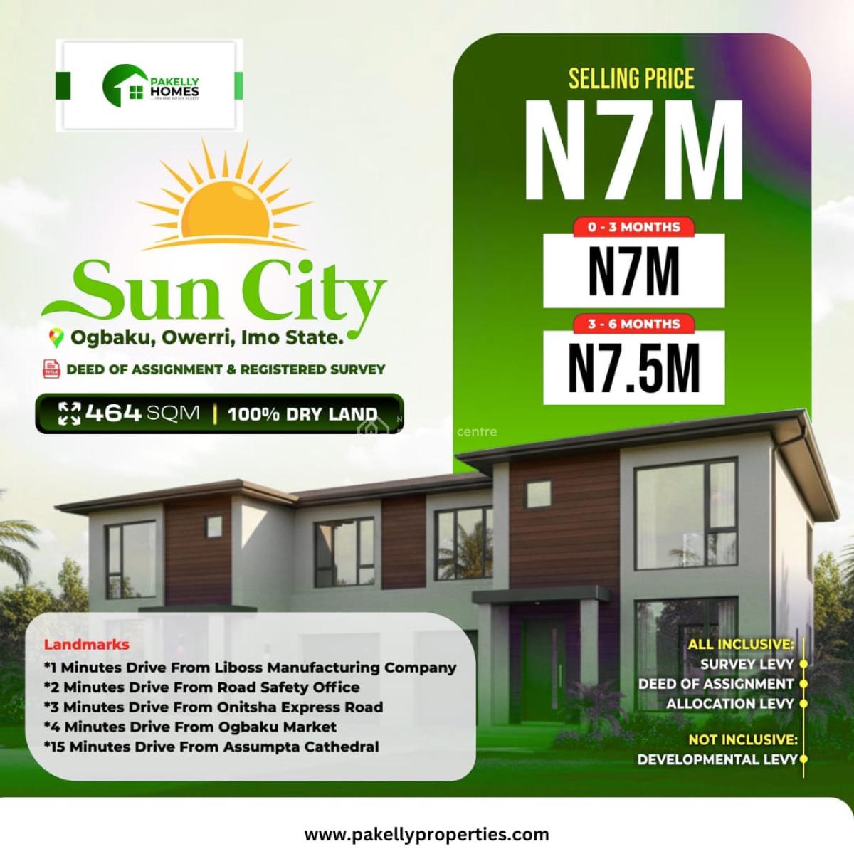 Estate Land, Suncity Estate, Ogbaku, Mbaitoli, Imo, Residential Land for Sale