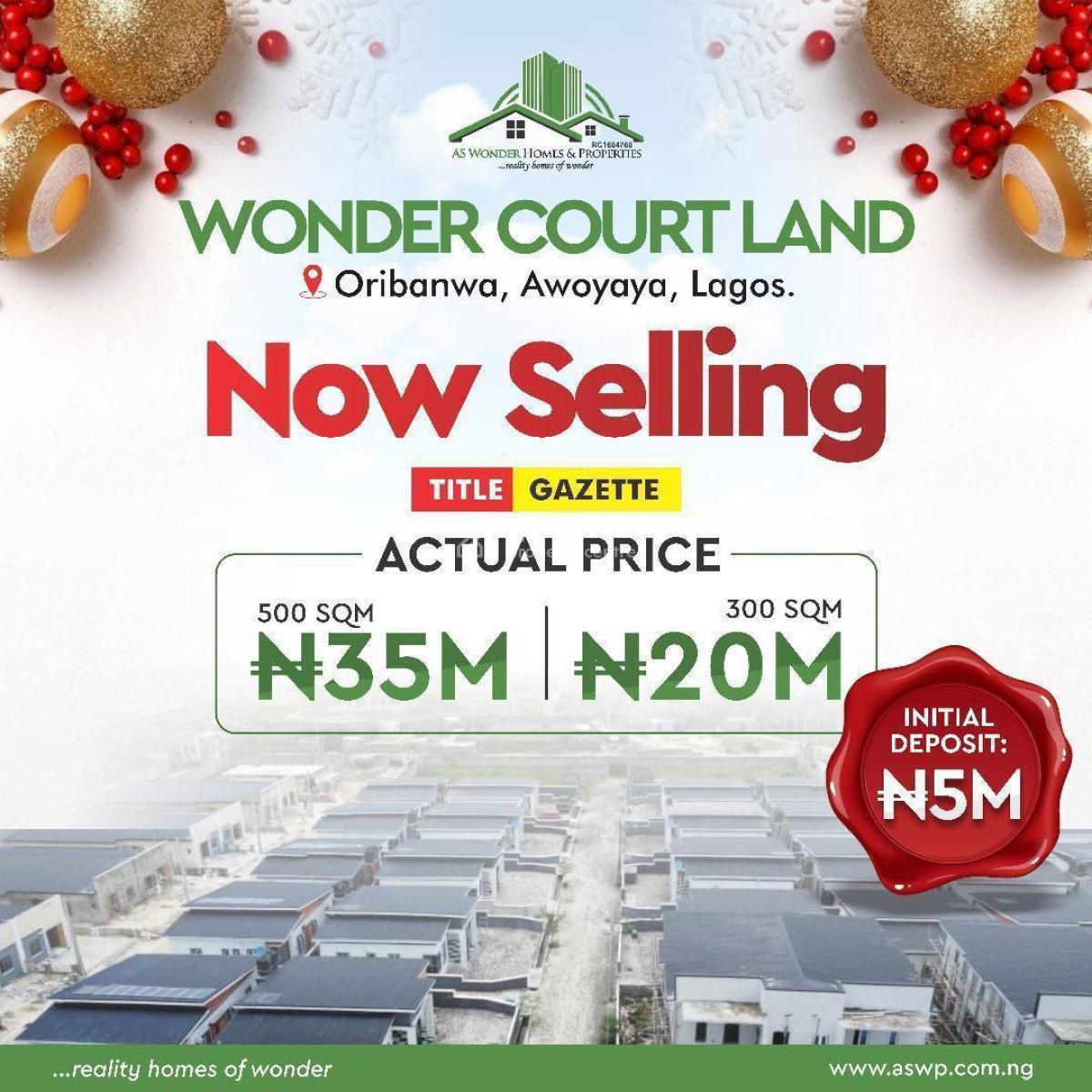 Secured and Verified Land, Wonder Land Court 3 Mins Drive From Mayfair Garden, Awoyaya, Ibeju Lekki, Lagos, Residential Land for Sale