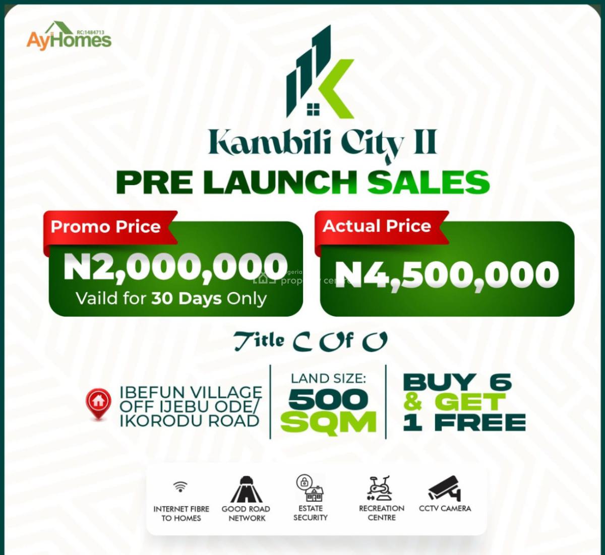 Buy 6 Plots and Get 1 Free, Kambli City 11 Ikorodu Road Ibefun, Km 46, Ogun, Mixed-use Land for Sale