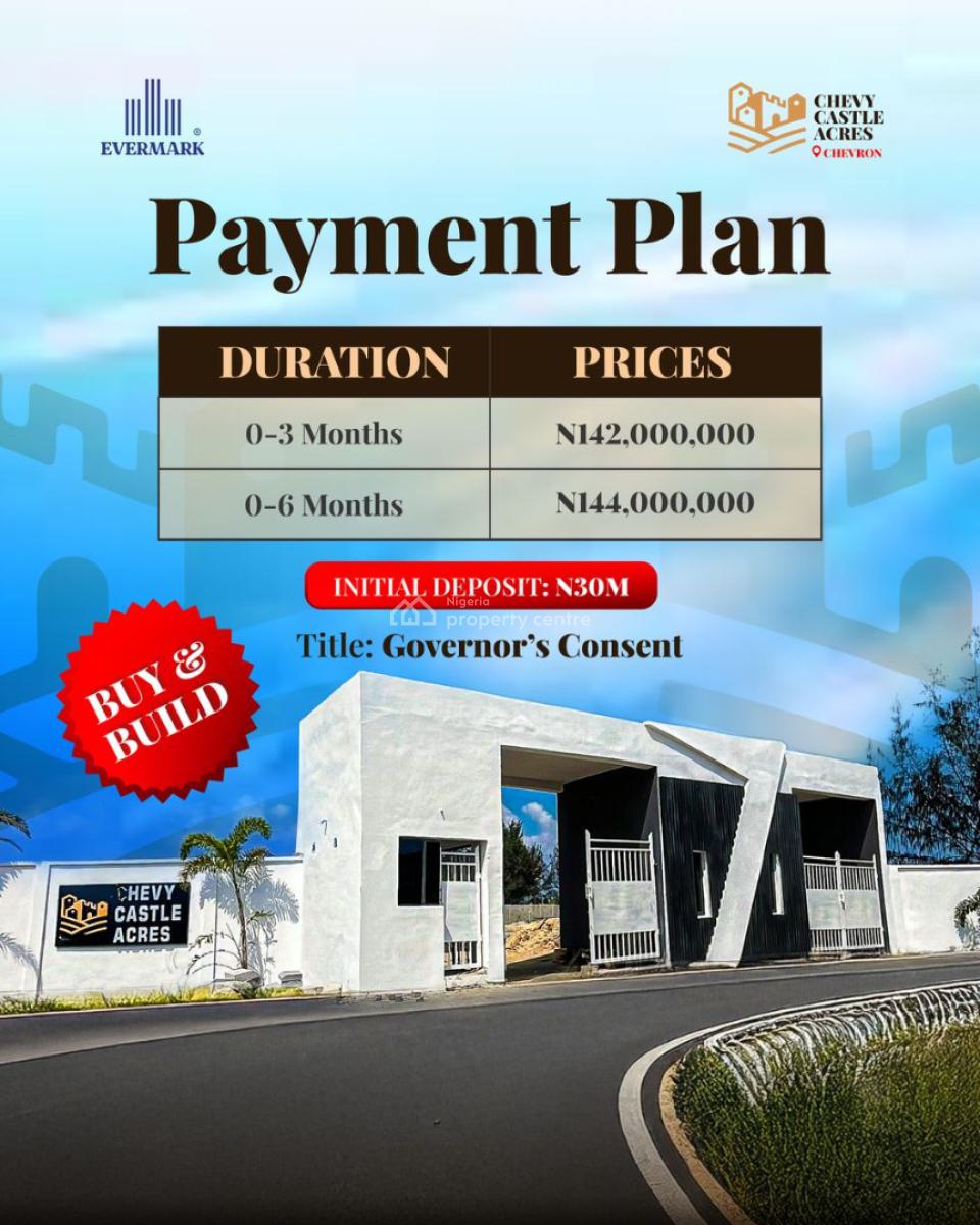Exclusive Water Front, Chevy Castle Acres Estate Chevron Drive, Lekki, Lagos, Residential Land for Sale
