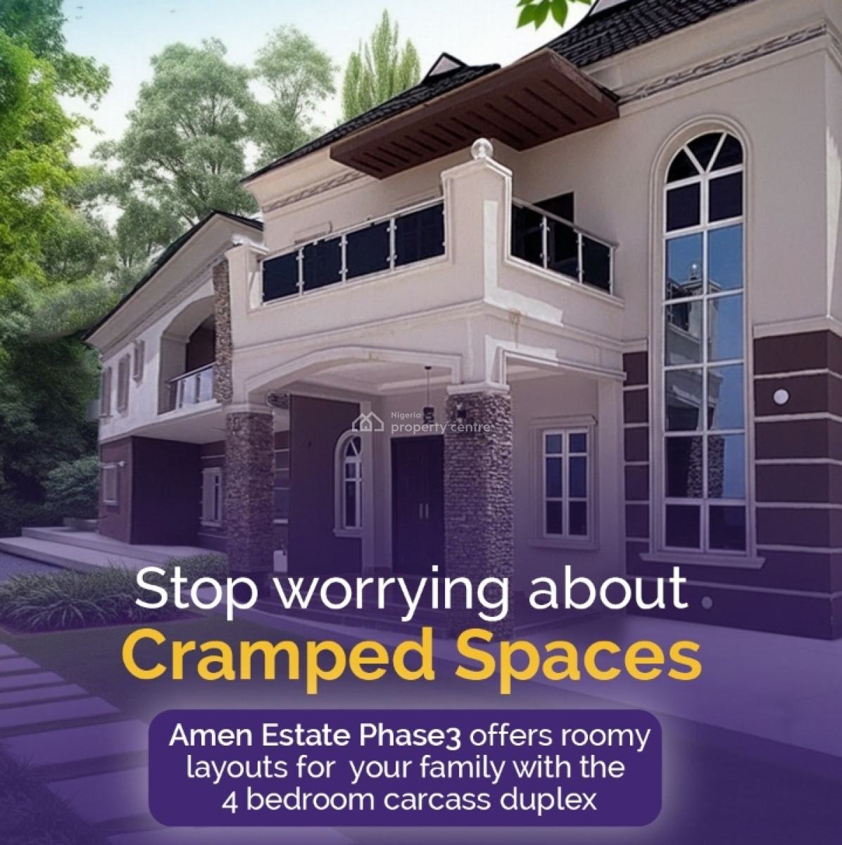 Four Bedroom Carcass Duplex Plus Bq, Ibeju-lekki, Ibeju Lekki, Lagos, Detached Duplex for Sale