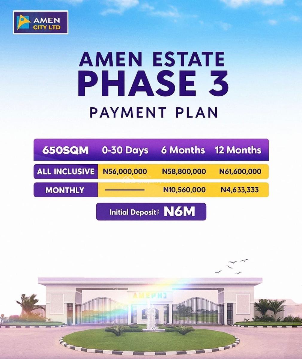 Amen Estate Phase 3 -- Own The Corner, Shape The Future, Ibeju Lekki, Lagos, Residential Land for Sale