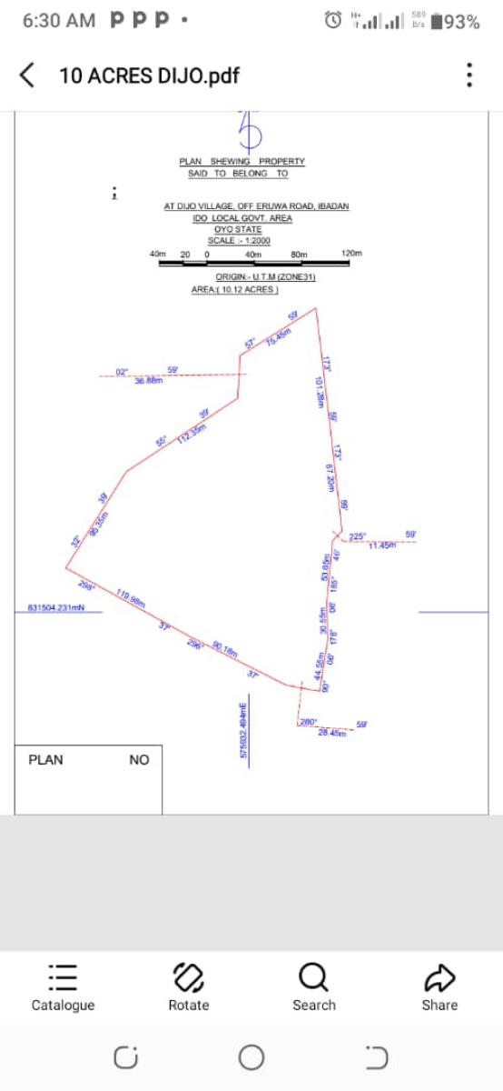 Acre of Land, Dijo Village, Off Eruwa Off Road, Ido, Ibadan, Oyo, Residential Land for Sale