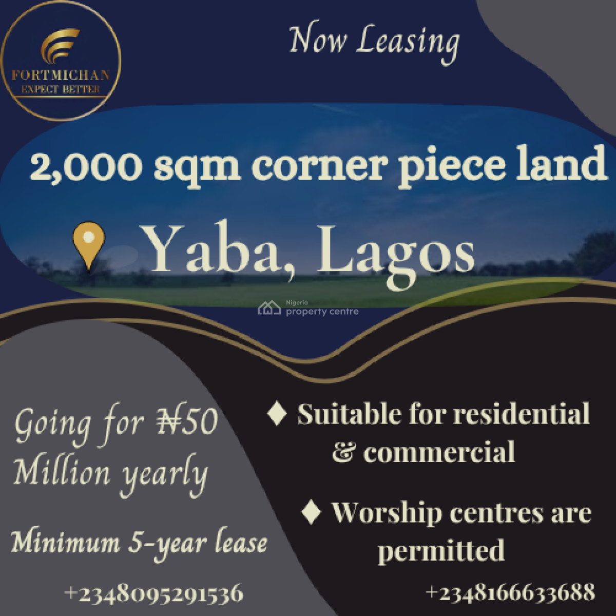 Prime Corner Piece Land, Yaba, Lagos, Mixed-use Land for Rent