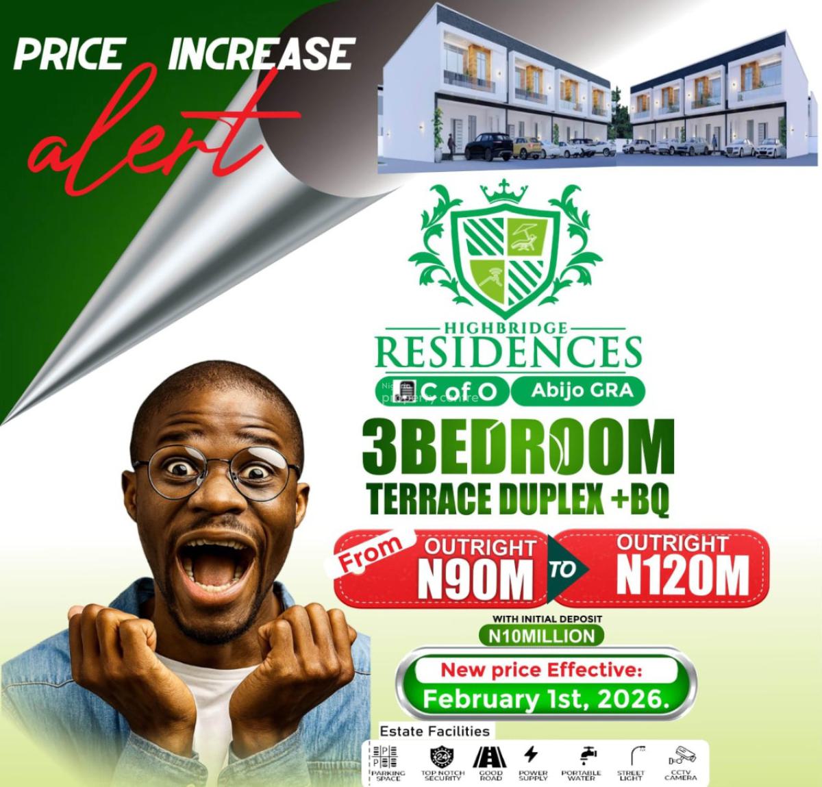 Luxury 3 Bedroom Terrace Duplex + Bq, Abijo, Lekki, Lagos, Terraced Duplex for Sale