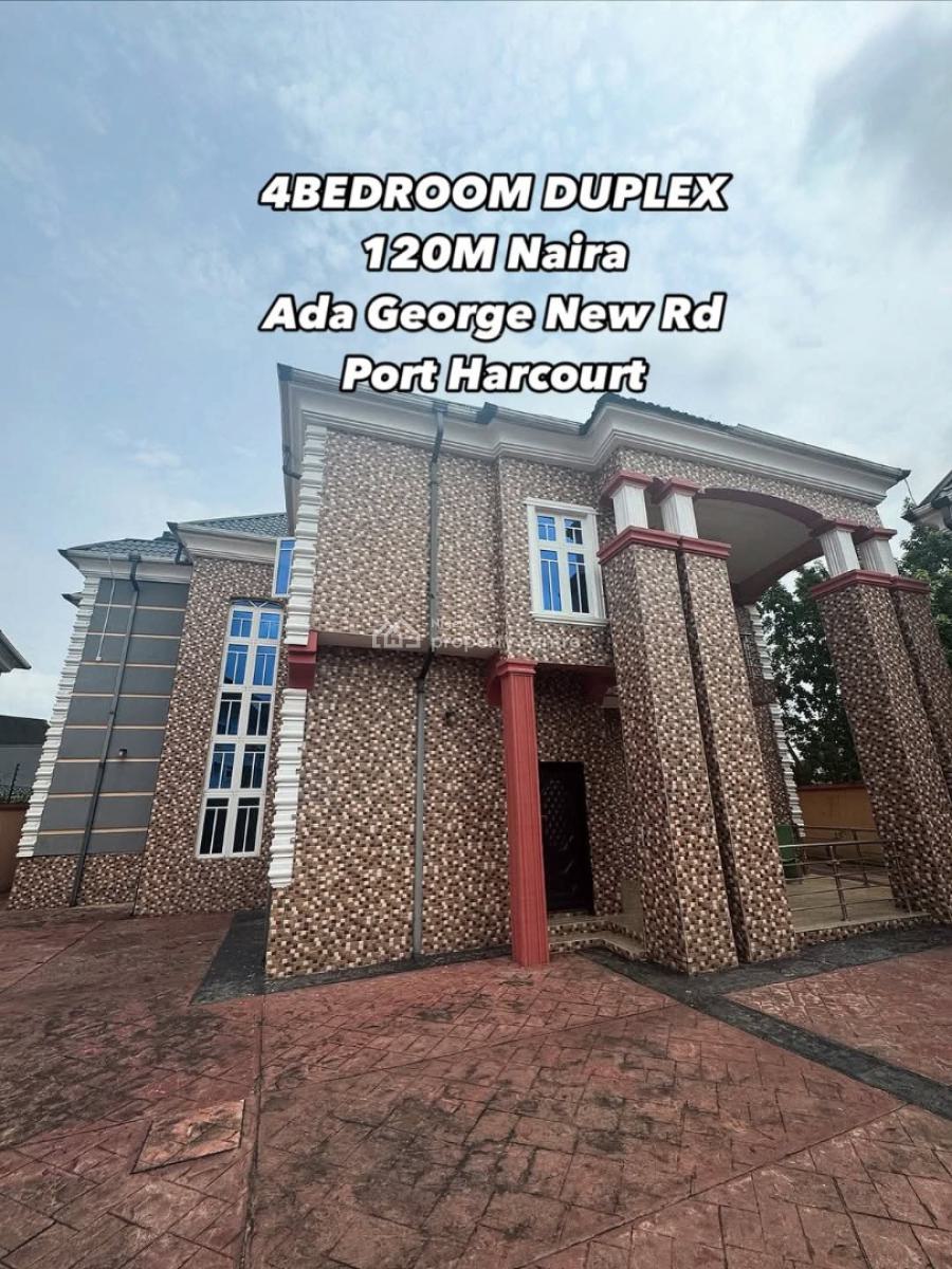 4 Bedroom Duplex Wt. 1 Bq & Gatehouse, Ada George New Road Extension, Port Harcourt, Rivers, Detached Duplex for Sale