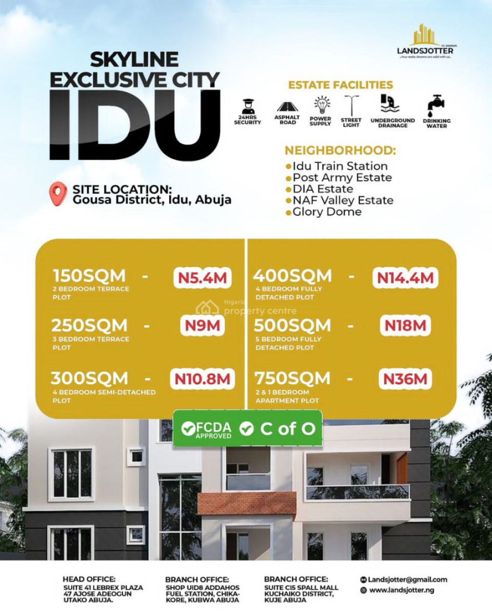 Fcda Land, Skyline Exclusive, Idu, Idu Industrial, Abuja, Residential Land for Sale