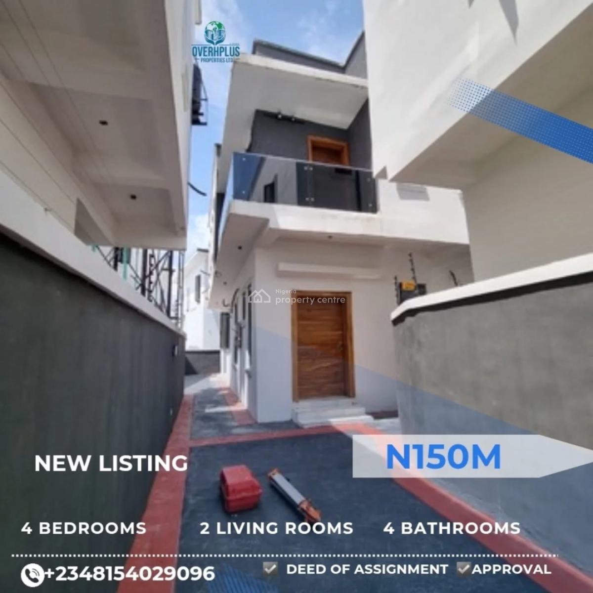 Spacious 4 Bedroom Semi Detached Duplex with Bq, Ikota, Lekki, Lagos, Semi-detached Duplex for Sale