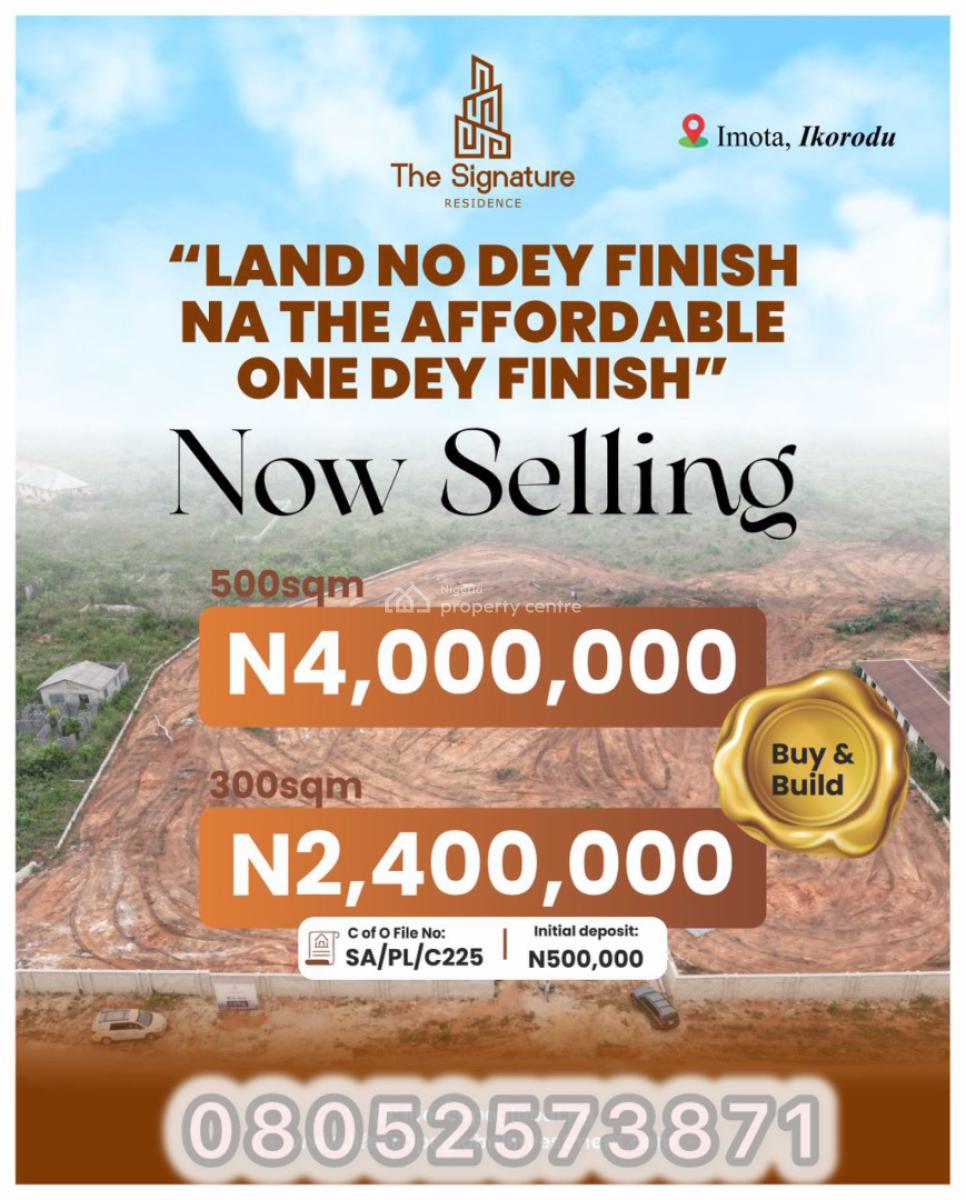 The Signature Residence- Fast Developing Land Available for Purchase, Emuren, Imota Ikorodu- Very Close to Caleb University, Imota, Ikorodu, Lagos, Residential Land for Sale