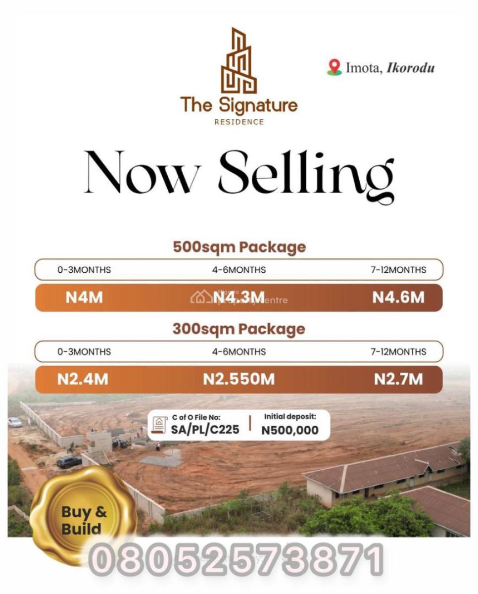The Signature Residence- Fast Developing Land Available for Purchase, Emuren, Imota Ikorodu- Very Close to Caleb University, Imota, Ikorodu, Lagos, Residential Land for Sale