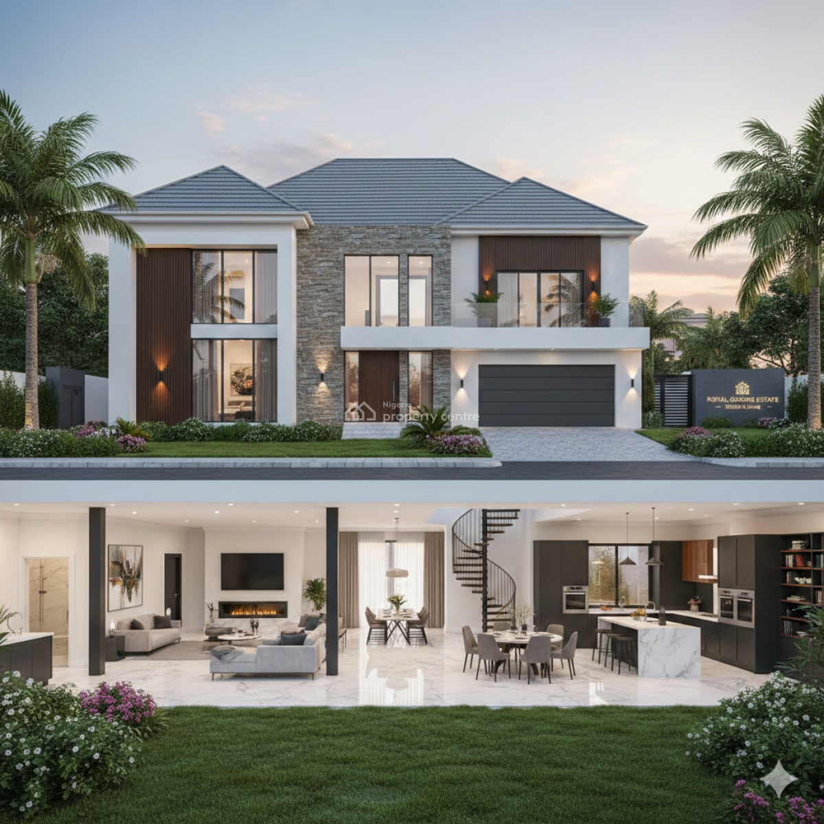 Beautiful 4 Bedroom Duplex Inside Royal Garden Estate All Ensuite. Off Plan, Royal Garden Estate, Ajah, Lagos, House for Rent