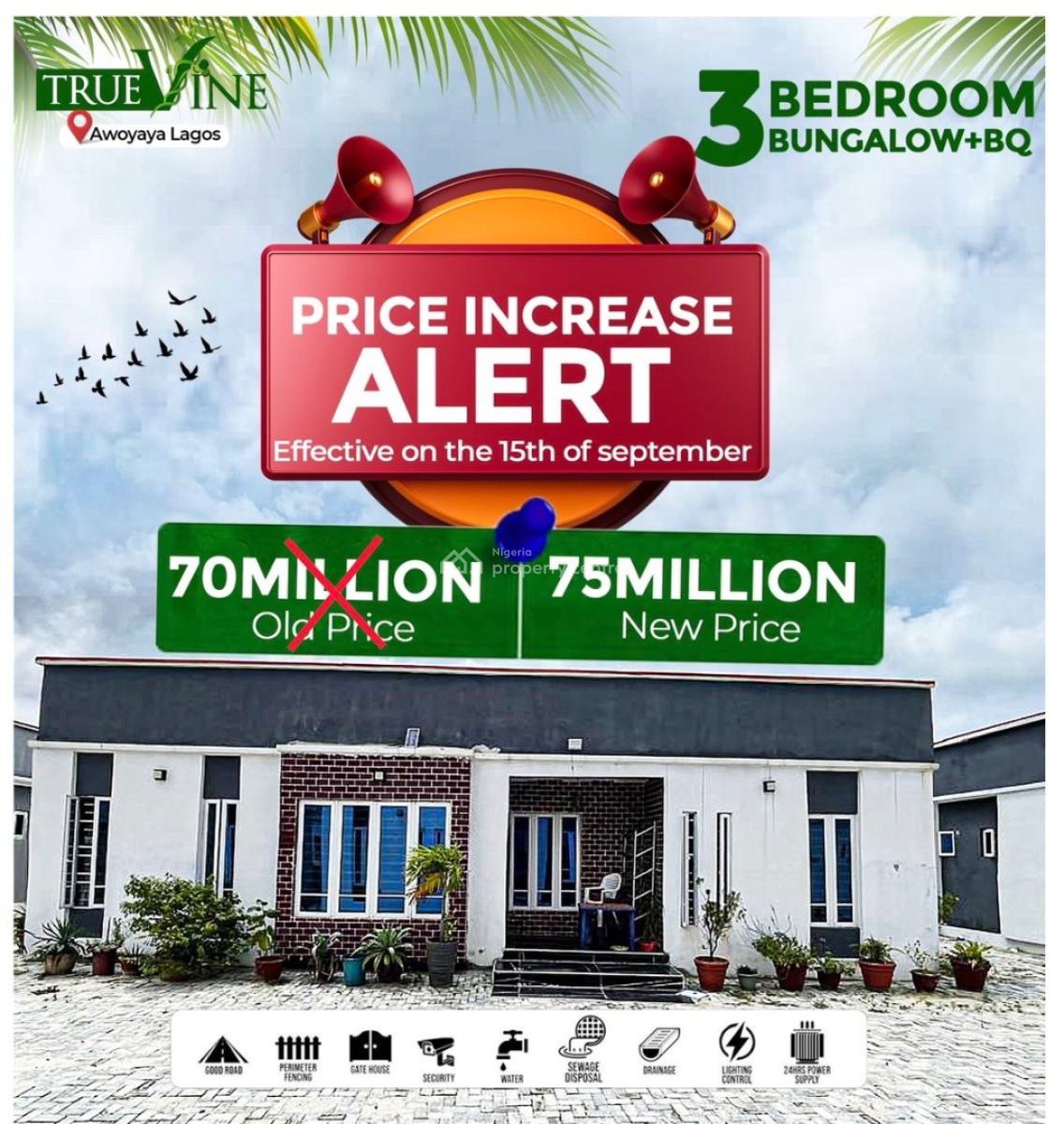 Luxury Finished 3 Bedroom Bungalow + Bq, Awoyaya, Ibeju Lekki, Lagos, Detached Bungalow for Sale