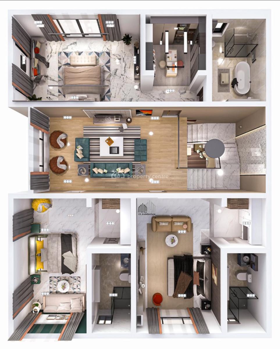 4 Bedroom Semi Detached Eco-friendly Duplex, The Ivy, Riverpark Estate, Lugbe District, Abuja, Semi-detached Duplex for Sale