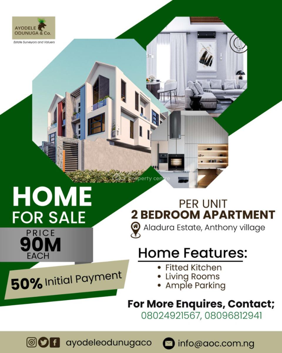 2 Units of 2 Bedroom Flat (off Plan), Aladura Estate, Anthony, Maryland, Lagos, Flat / Apartment for Sale