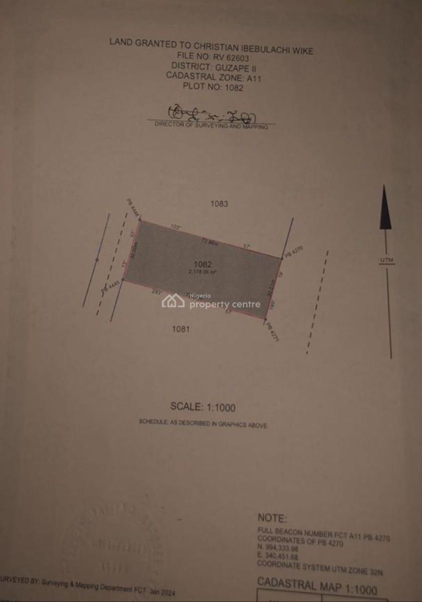 Plot of Land, Guzape 2, Guzape District, Abuja, Land for Sale