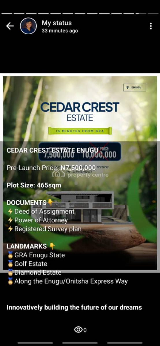Good C of O Table Land, Enugu Nssuka Road, Abakpa Nike, Enugu, Enugu, Mixed-use Land for Sale