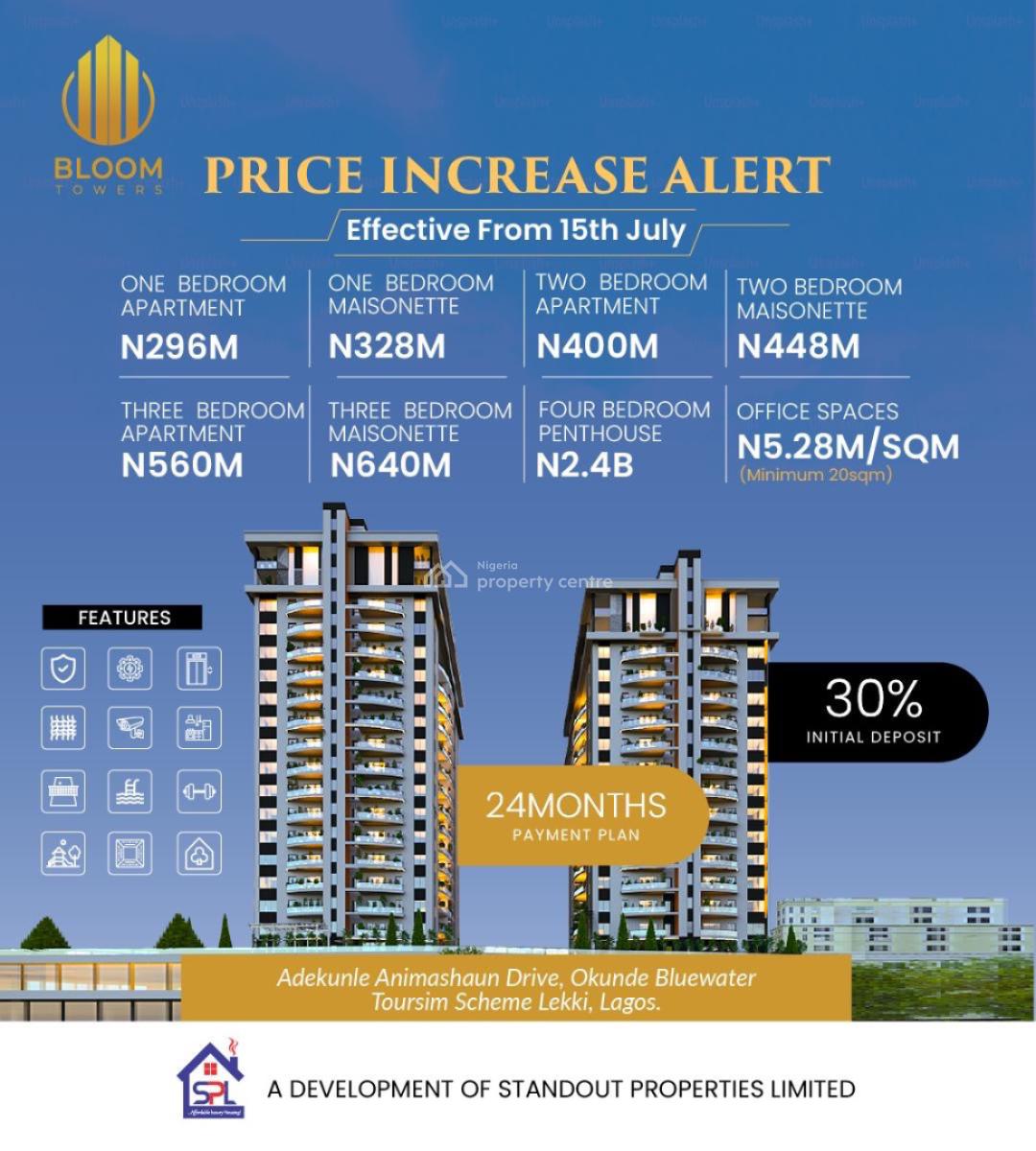 Bloom Towers, By Blue Water Apartments,magnificent View of Athlantic Ocean, Oniru, Victoria Island (vi), Lagos, Block of Flats for Sale