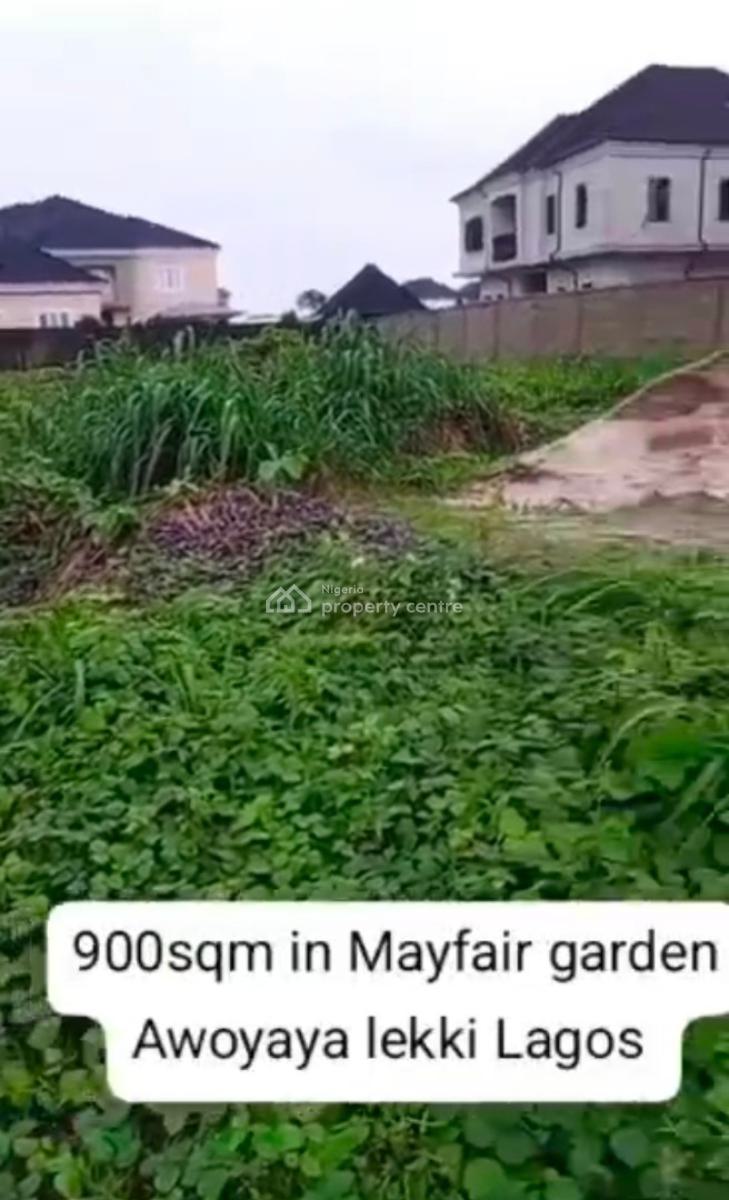 Fantastic 900sqm Land in a Well Developed Area, Already Fenced, Mayfair Garden Estate, Awoyaya, Ibeju Lekki, Lagos, Residential Land for Sale