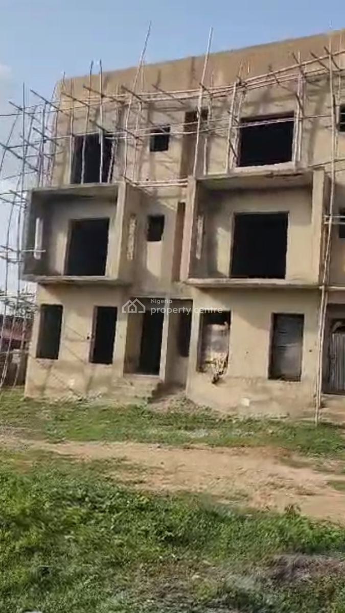 Newly Built Semi Finished 4 Bedroom Duplex with Bq and Courtyard, By Suncity, Kaura, Abuja, Terraced Duplex for Sale