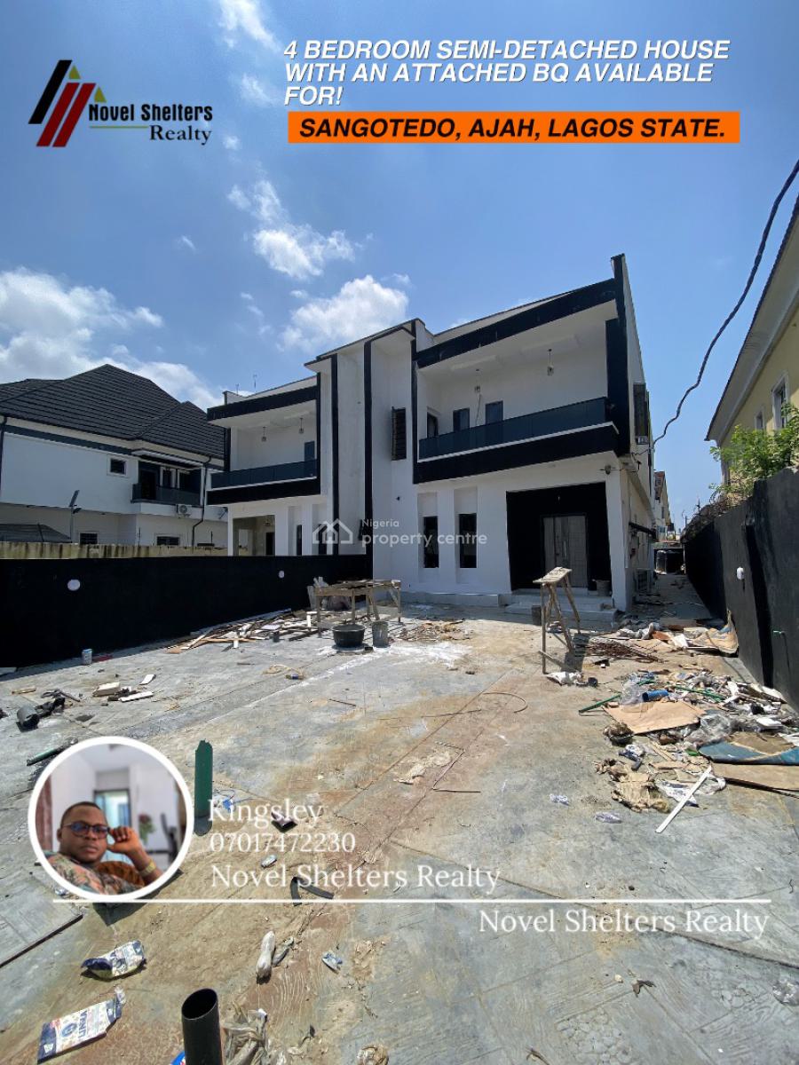 Contemporary 4 Bedroom Detached Duplex with an Attached Bq, Sangotedo, Sangotedo, Ajah, Lagos, Semi-detached Duplex for Sale