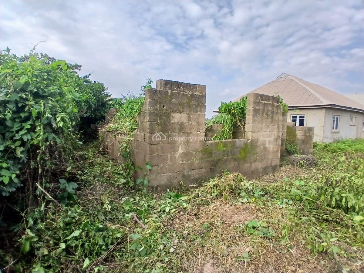 Well Located Half Plot of Land with a 3bedroom Foundation, Ademilokun Area 2 Road, Aroro Kole, Arulogun, Ojoo, Ibadan, Oyo, Residential Land for Sale