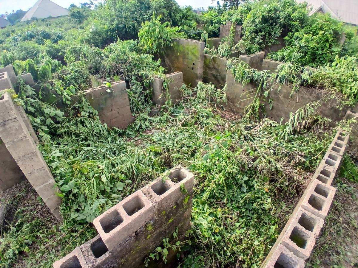 Well Located Half Plot of Land with a 3bedroom Foundation, Ademilokun Area 2 Road, Aroro Kole, Arulogun, Ojoo, Ibadan, Oyo, Residential Land for Sale
