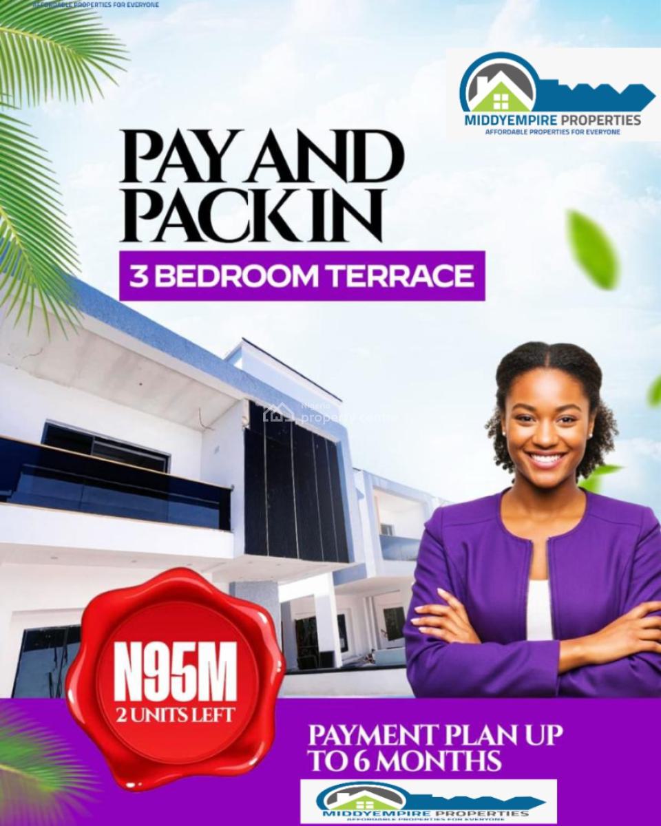 Luxury 3-bedroom Terrace with Bq, Sangotedo, Ajah, Lagos, Terraced Duplex for Sale