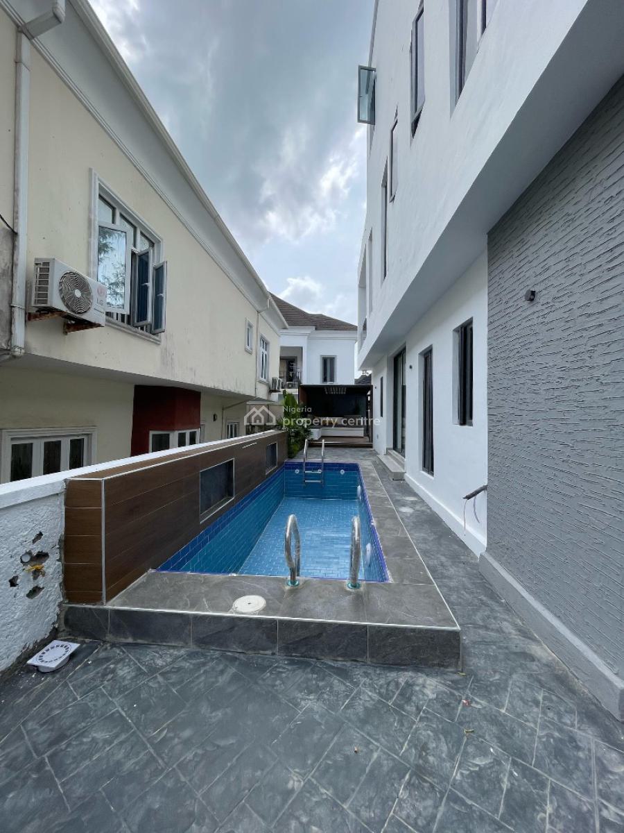 Excellent 5 Bedroom Fully Detached Duplex with a Bq, Located Within a Secured Environment with a Bq, Pool and Well Detailed, Ikota, Lekki, Lagos, House for Sale