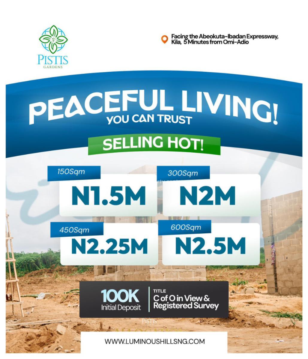 a Land in a Fast Selling Estate, Kila, (facing The Ibadan-abeokuta Expressway), Odeda, Ogun, Residential Land for Sale