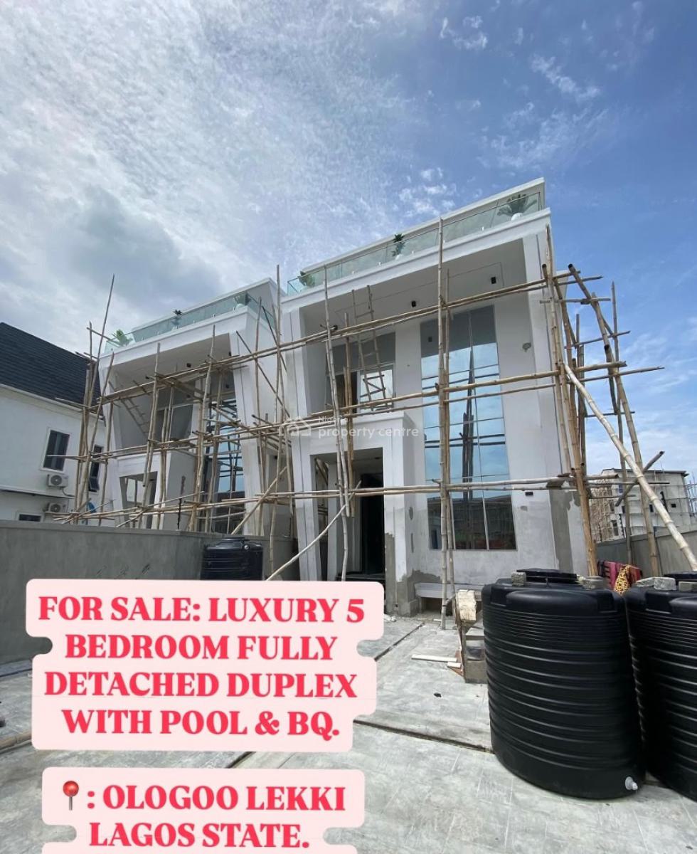 Luxury 5 Bedroom Fully Detached Duplex with Pool & Bq., Ologolo, Lekki, Lagos, Detached Duplex for Sale