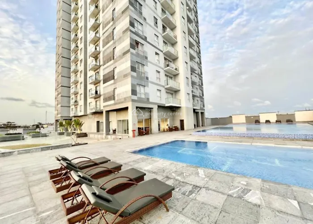 Water Front Ensuit 2 Bed + Bq in a Highrise with Elevator/ Gym/ Pool, Blue. Water Apartments, Lekki Phase 1, Lekki, Lagos, Flat / Apartment for Rent
