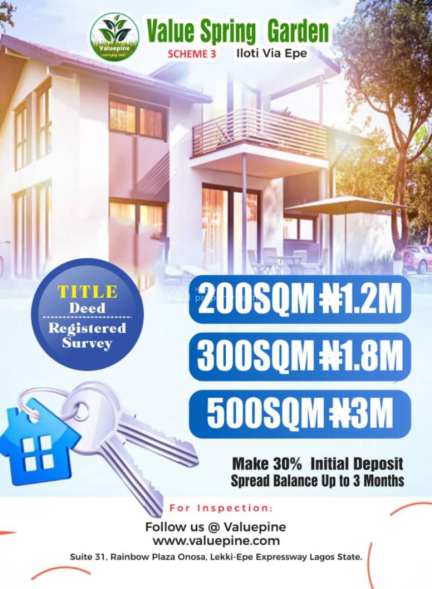 Plots of Land, Value Spring Garden, Epe, Lagos, Residential Land for Sale