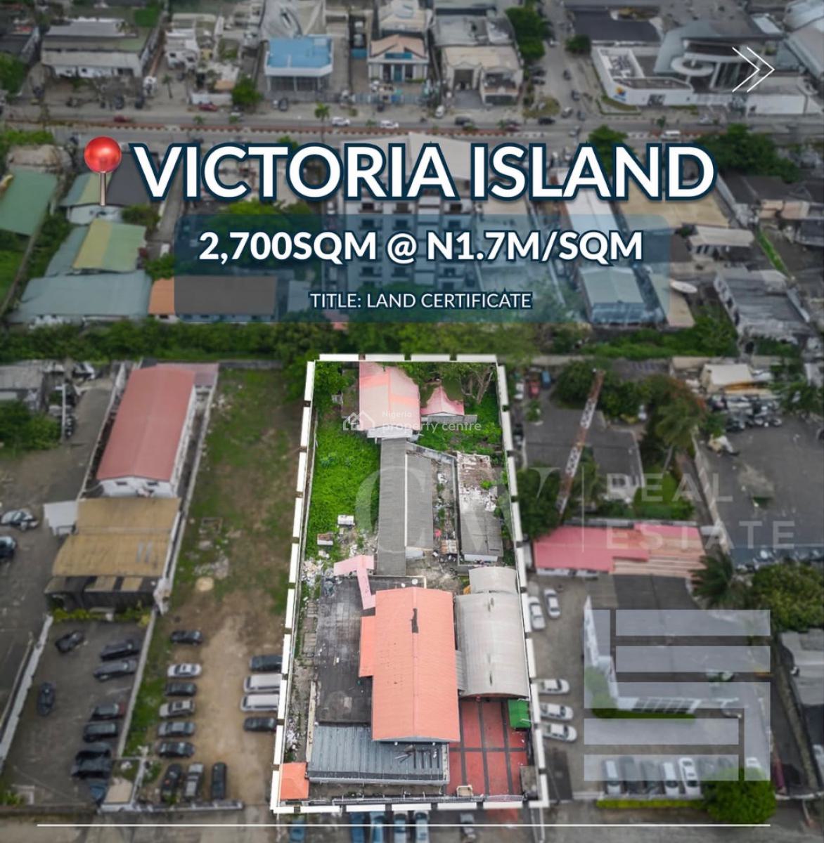 Luxury Land of 2700 with Demolishable Structure, Victoria Island (vi), Lagos, Land for Sale
