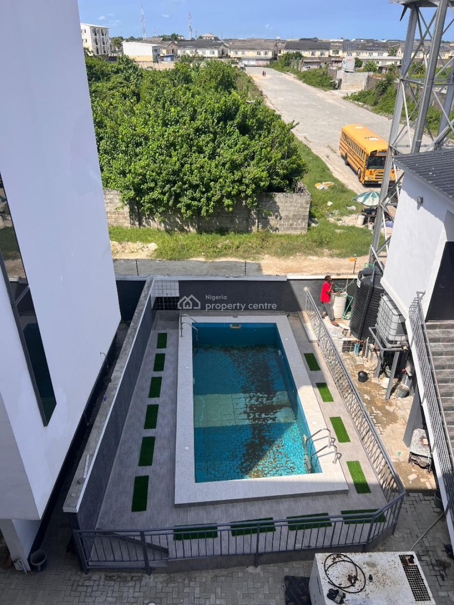 Stunning 5 Bedroom Semi Detached with Swimming Pool, Exquisite 5 Bedroom Semi Detached with Swimming Pool in General Paint, Ajah, Lagos, Terraced Duplex for Sale