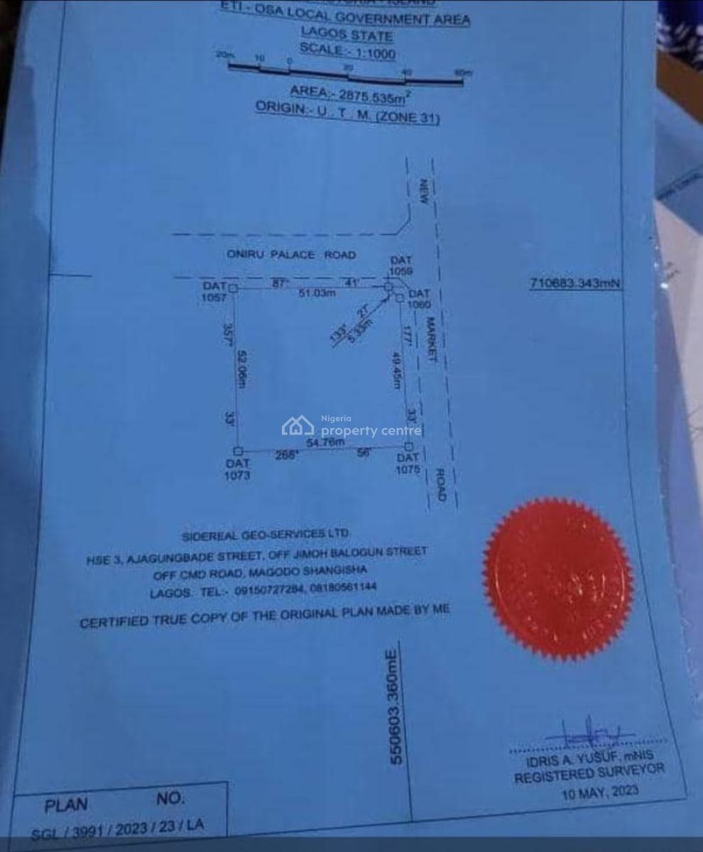Joint Venture: Oniru*    *2,800sqm* for Jv on Palace Road, Oniru., Oniru, Victoria Island (vi), Lagos, Land for Sale