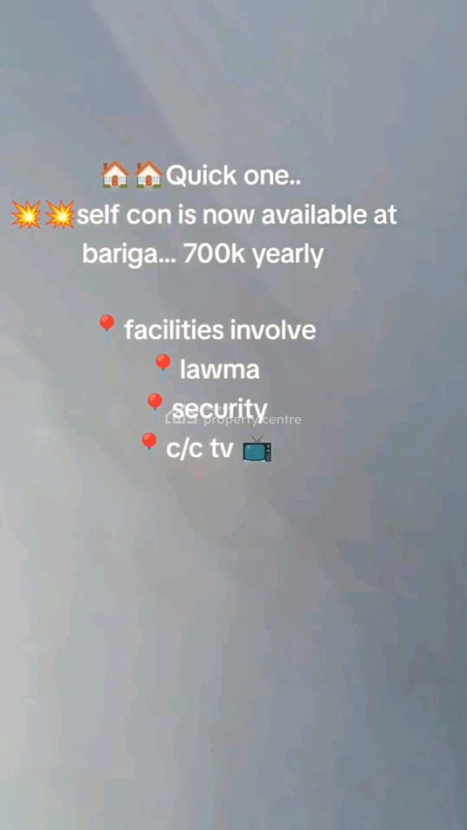 Standard and Newly Built Self Contained, Bariga, Shomolu, Lagos, Self Contain (single Rooms) for Rent