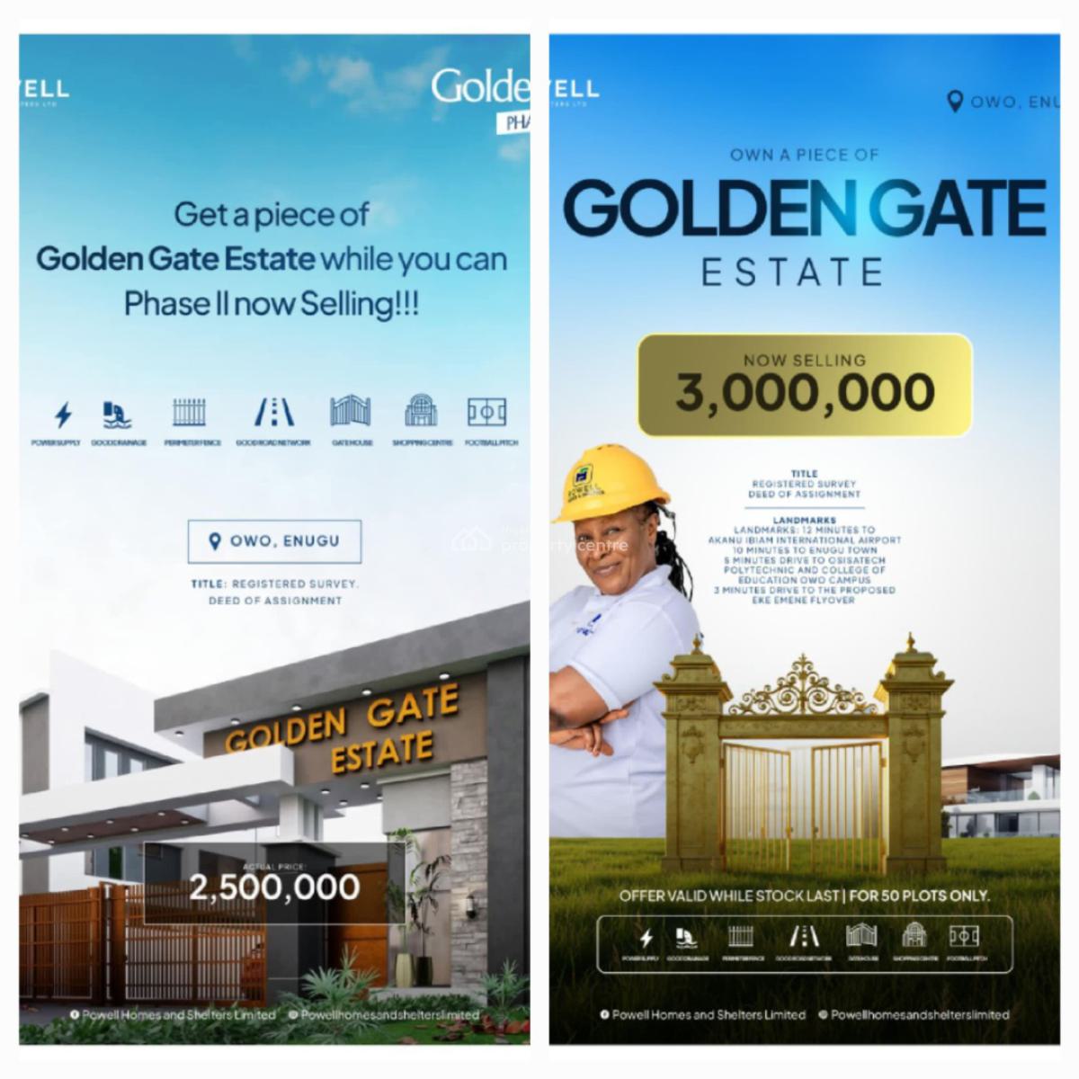 Land Banking. Golden Gate Estate, Nsukka, Enugu, Mixed-use Land for Sale