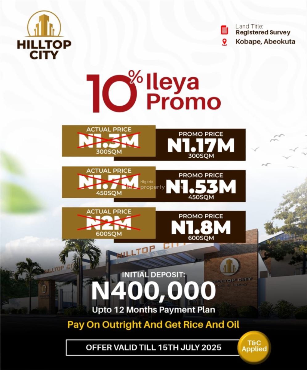 Enjoy 10% Discount on This Buy and Build Property with Limited Time, Eco Luxury 100% Dry, Instant Allocation, Enter Tru Interchange, Kobape, Abeokuta South, Ogun, Mixed-use Land for Sale
