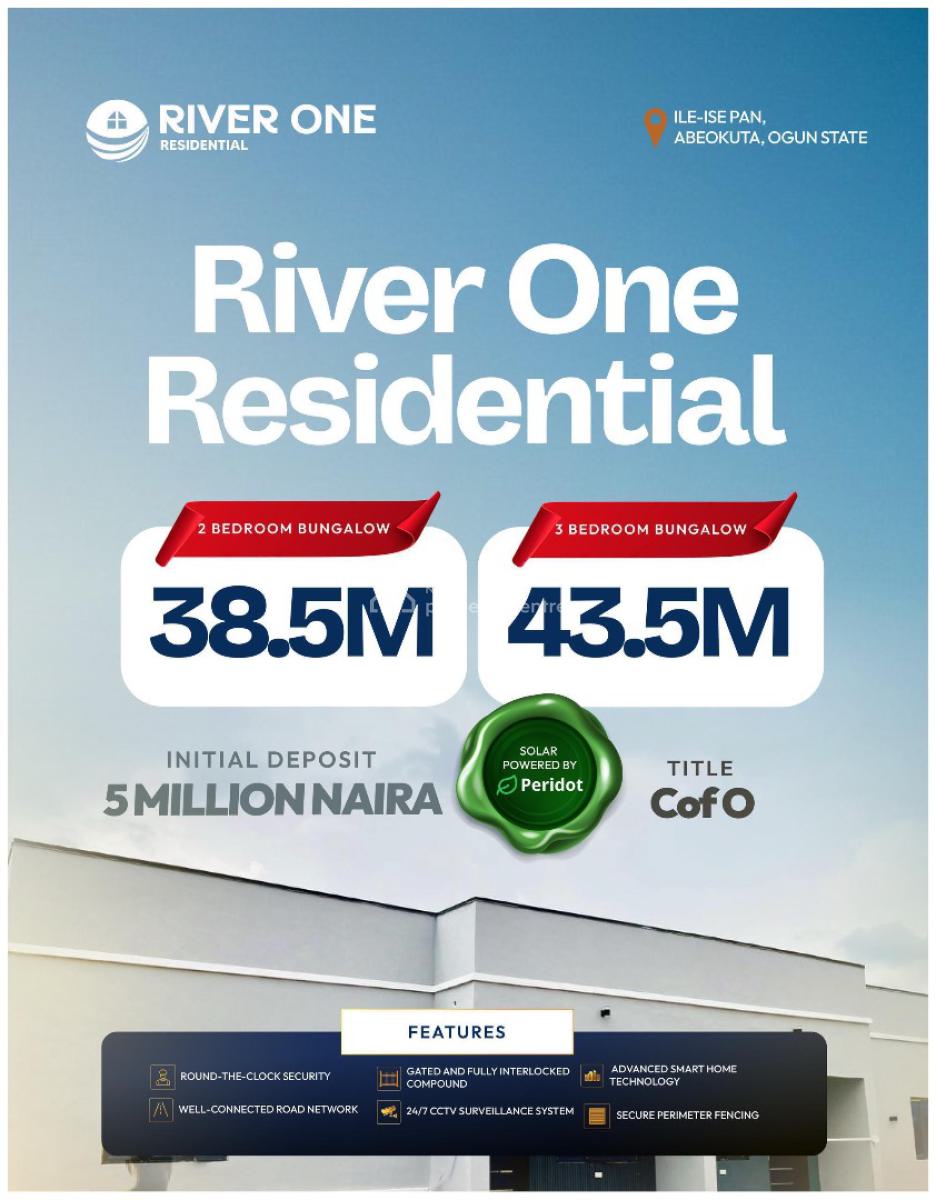 Own Affordable Solar-powered Smart Bungalow with 24/7 Security, Cofo, 5m Get 2 Bedroom Bungalow 38.5m /3 Bedroom Bungalow 43.5m Ile-ise Pan, Abeokuta South, Ogun, Detached Bungalow for Sale
