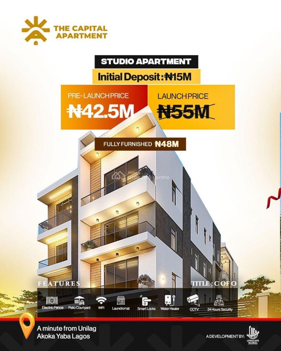 Smart Investment: Studio & 1-bedroom Apartments & Great Roi High Value, Cash Flow System, High Performing Assets, a Minute Drive From Unilag, Yaba, Lagos, Flat / Apartment for Sale