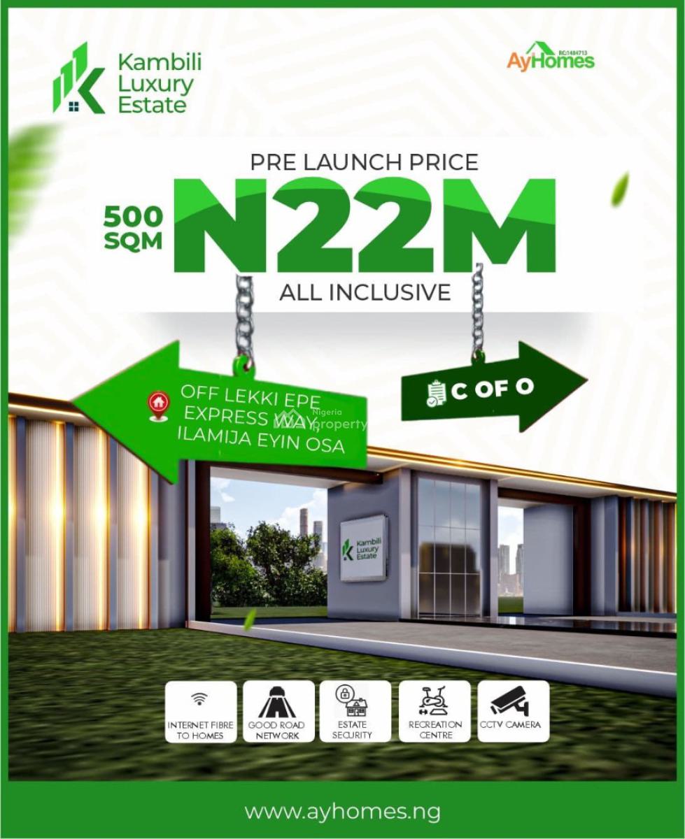 Secure Prime Land in Well Planned Areafastest-growing Buy & Build, Beautiful Gated Estate in The Heart of Big Town, Cofo 100% Dry,ilamija, Ibeju Lekki, Lagos, Mixed-use Land for Sale