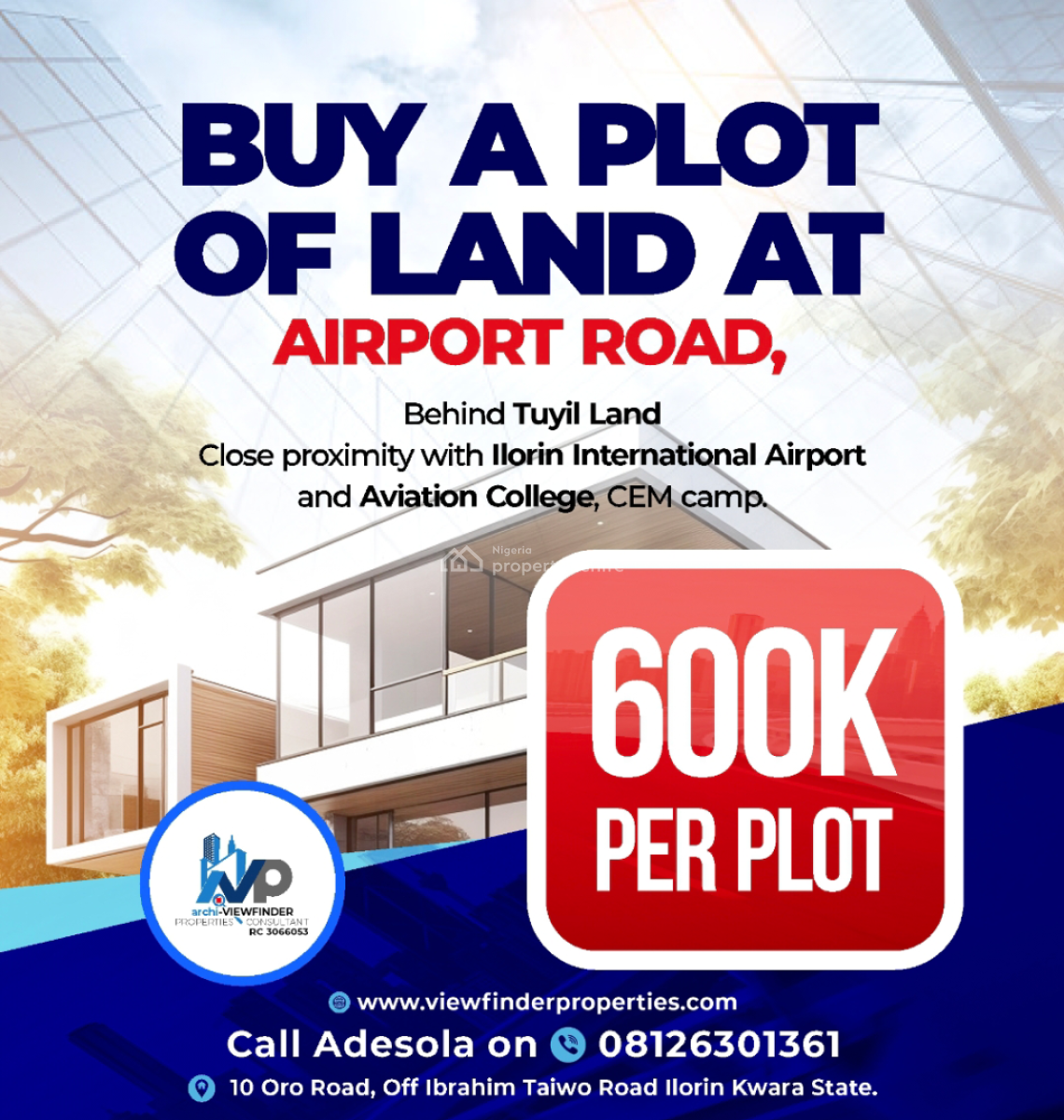 a Parcel of Land at Ilorin, Airport Road Behind Tuyi Land, Ilorin East, Kwara, Land for Sale