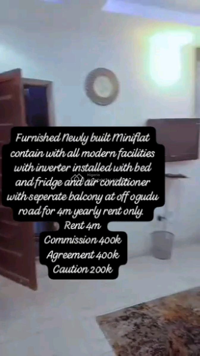 Newly Built and Furnished Mini Flat with All Modern Facilities, Off Ogudu Road, Ogudu, Lagos, Mini Flat (room and Parlour) for Rent