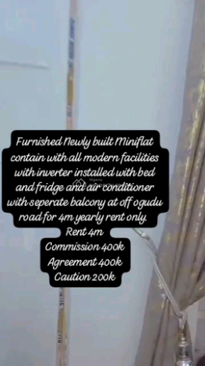 Newly Built and Furnished Mini Flat with All Modern Facilities, Off Ogudu Road, Ogudu, Lagos, Mini Flat (room and Parlour) for Rent