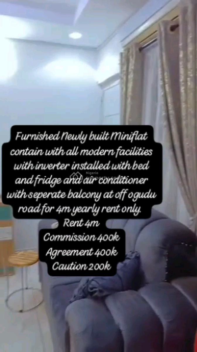 Newly Built and Furnished Mini Flat with All Modern Facilities, Off Ogudu Road, Ogudu, Lagos, Mini Flat (room and Parlour) for Rent