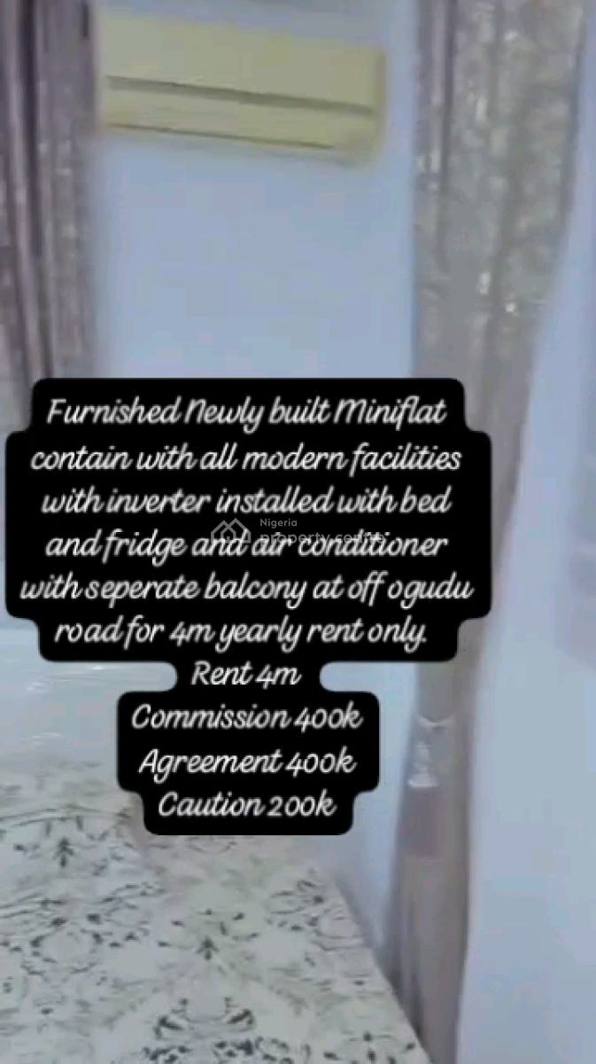 Newly Built and Furnished Mini Flat with All Modern Facilities, Off Ogudu Road, Ogudu, Lagos, Mini Flat (room and Parlour) for Rent