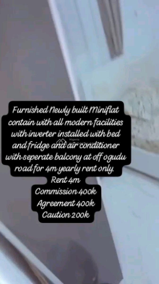 Newly Built and Furnished Mini Flat with All Modern Facilities, Off Ogudu Road, Ogudu, Lagos, Mini Flat (room and Parlour) for Rent