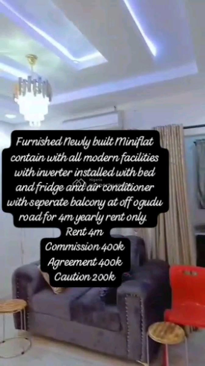 Newly Built and Furnished Mini Flat with All Modern Facilities, Off Ogudu Road, Ogudu, Lagos, Mini Flat (room and Parlour) for Rent