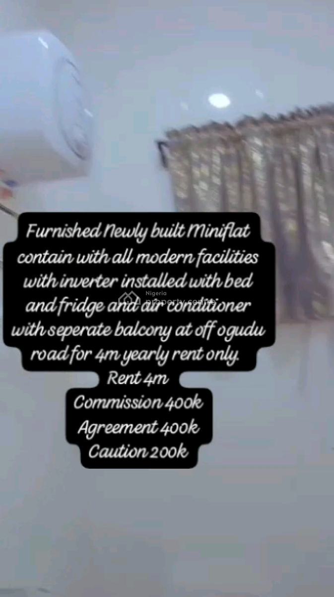 Newly Built and Furnished Mini Flat with All Modern Facilities, Off Ogudu Road, Ogudu, Lagos, Mini Flat (room and Parlour) for Rent